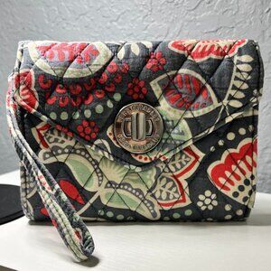 Vera Bradley Nomadic Floral Turn Lock Wallet Quilted Cotton Organizer